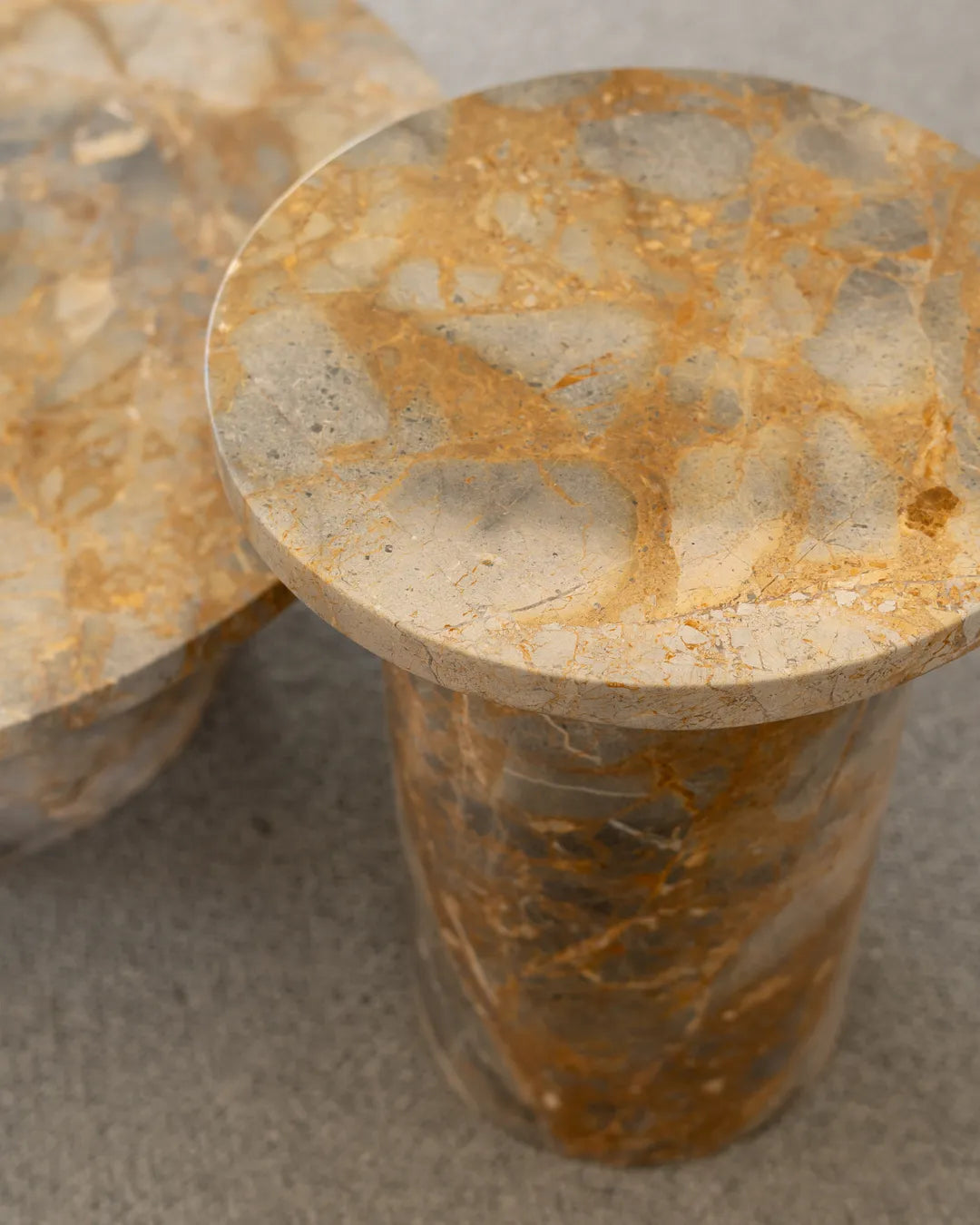 Curve Marble Side Table - Earth Marble