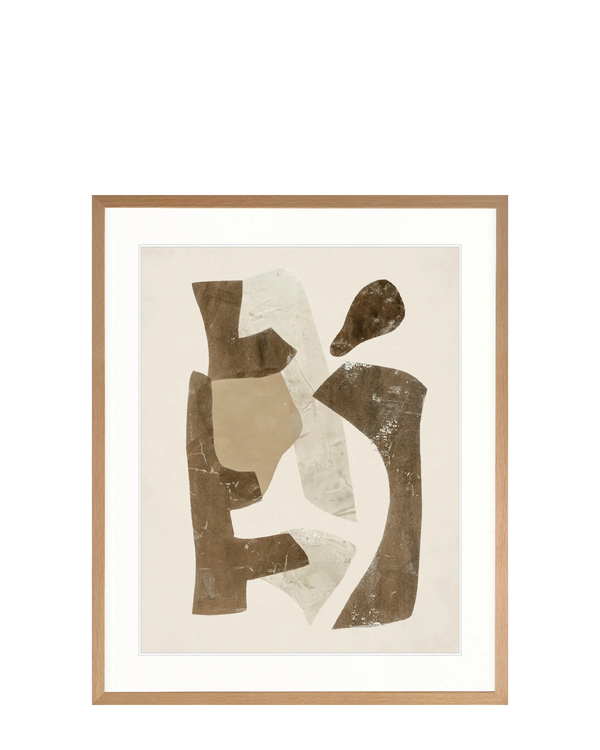 Clevedon Abstract III Print 87cm x 107.6cm Whitewash Oak Frame