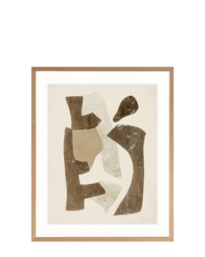 Clevedon Abstract III Print 63cm x 82cm Whitewash Oak Frame