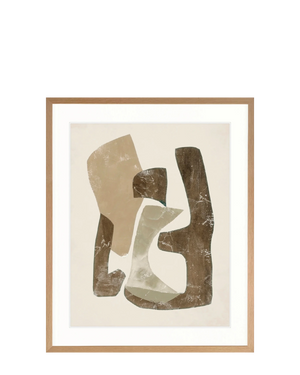 Clevedon Abstract V Print 87cm x 107.6cm Whitewash Oak Frame
