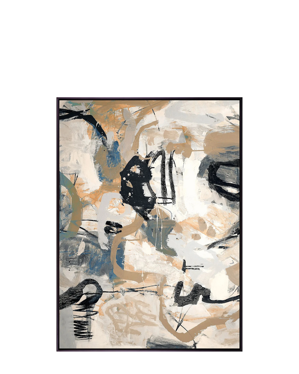 Darlana Abstract I Canvas Print 104.8cm x 145.8cm Black Frame