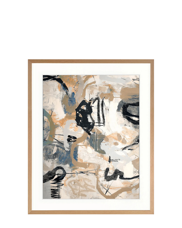 Darlana Abstract I Print 100cm x 140cm Whitewash Oak Frame