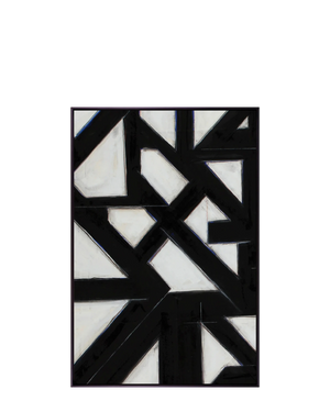 Subway Abstract II - Platinum Canvas Print 123cm x 183cm Black Frame