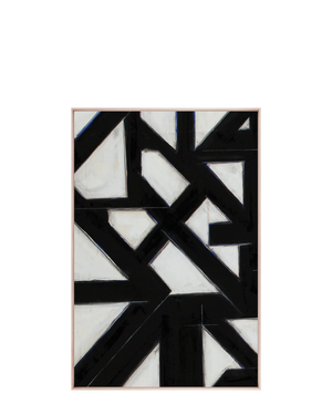 Subway Abstract II - Platinum Canvas Print 123cm x 183cm Oak Frame