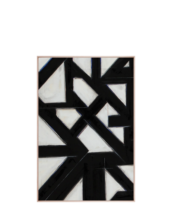 Subway Abstract II - Platinum Canvas Print 123cm x 183cm Oak Frame