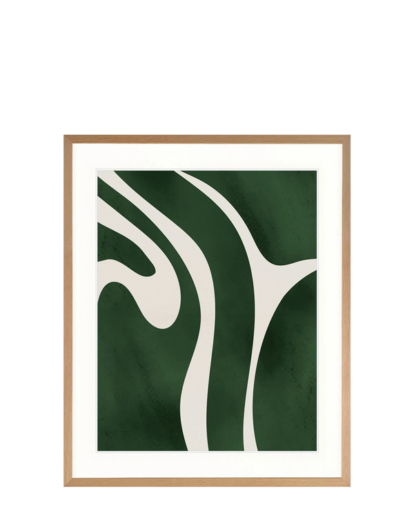 Linea Abstract I Print 87cm x 107.6cm Whitewash Oak Frame