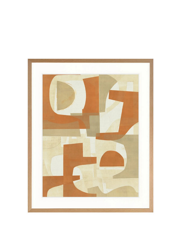 Merabu Collage III Print 87cm x 107.6cm Whitewash Oak Frame