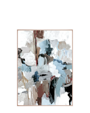 Ori Cubes II Canvas Print 90.3cm x 110.9cm Oak Frame