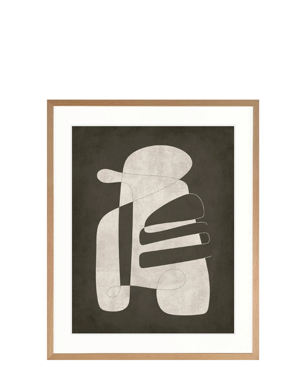 Pessoa Modern Print V 87cm x 107.6cm Whitewash Oak Frame