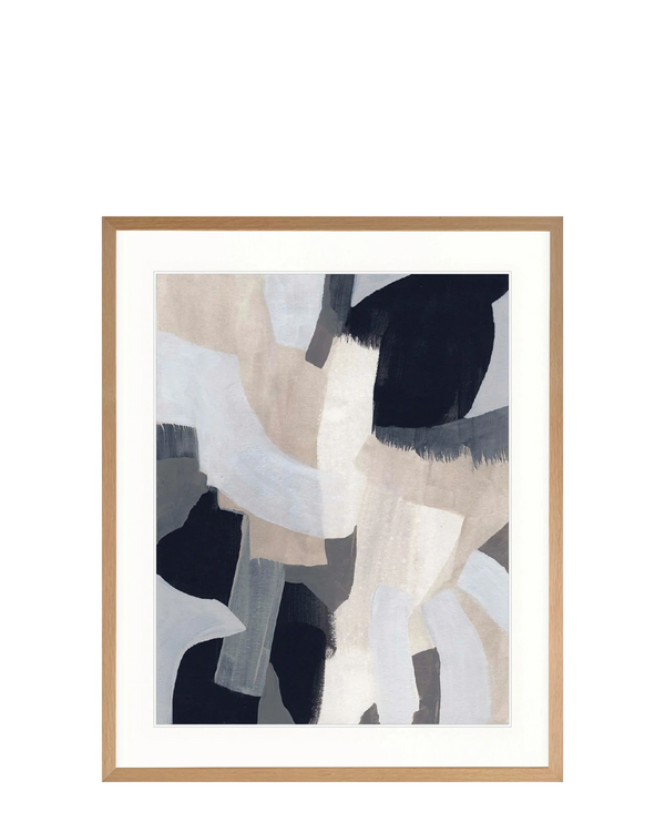 Havana Abstract I Giclee Print 87cm x 107.6cm Whitewash Oak Frame