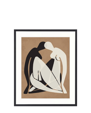 Amoureux Silhouette II Print 63cm x 82cm Black Frame