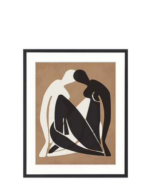 Amoureux Silhouette III Print 87cm x 107.6cm Black Frame