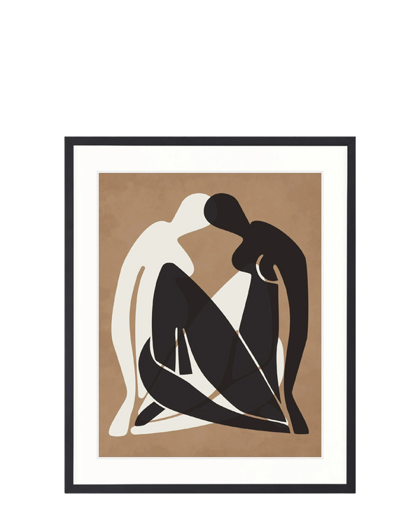 Amoureux Silhouette III Print 63cm x 82cm Black Frame
