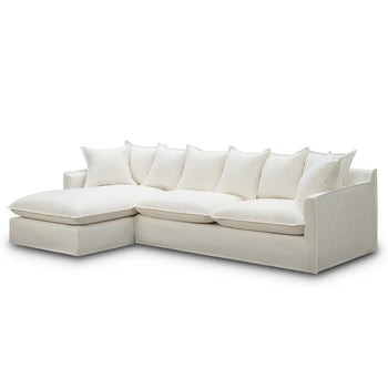 Juno Slipcover 4 Seater LHF Chaise Sofa - Luna Ivory