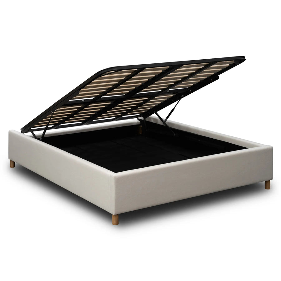 Aiden Queen Gaslift Bed Base - Luna Ivory