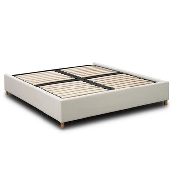 Aiden King Gaslift Bed Base - Luna Ivory