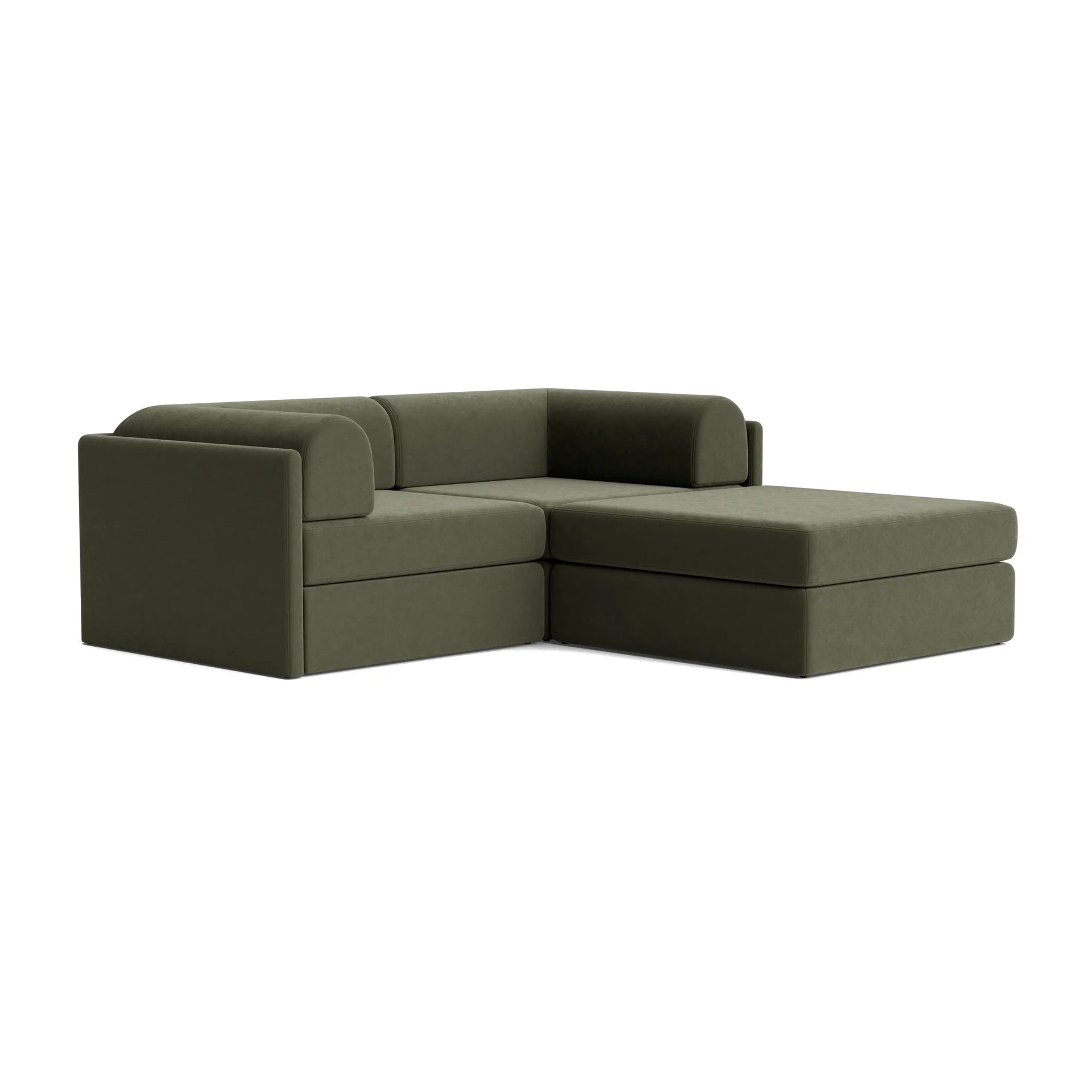 Addy 3 Seater Chaise Sofa - Eden Leaf