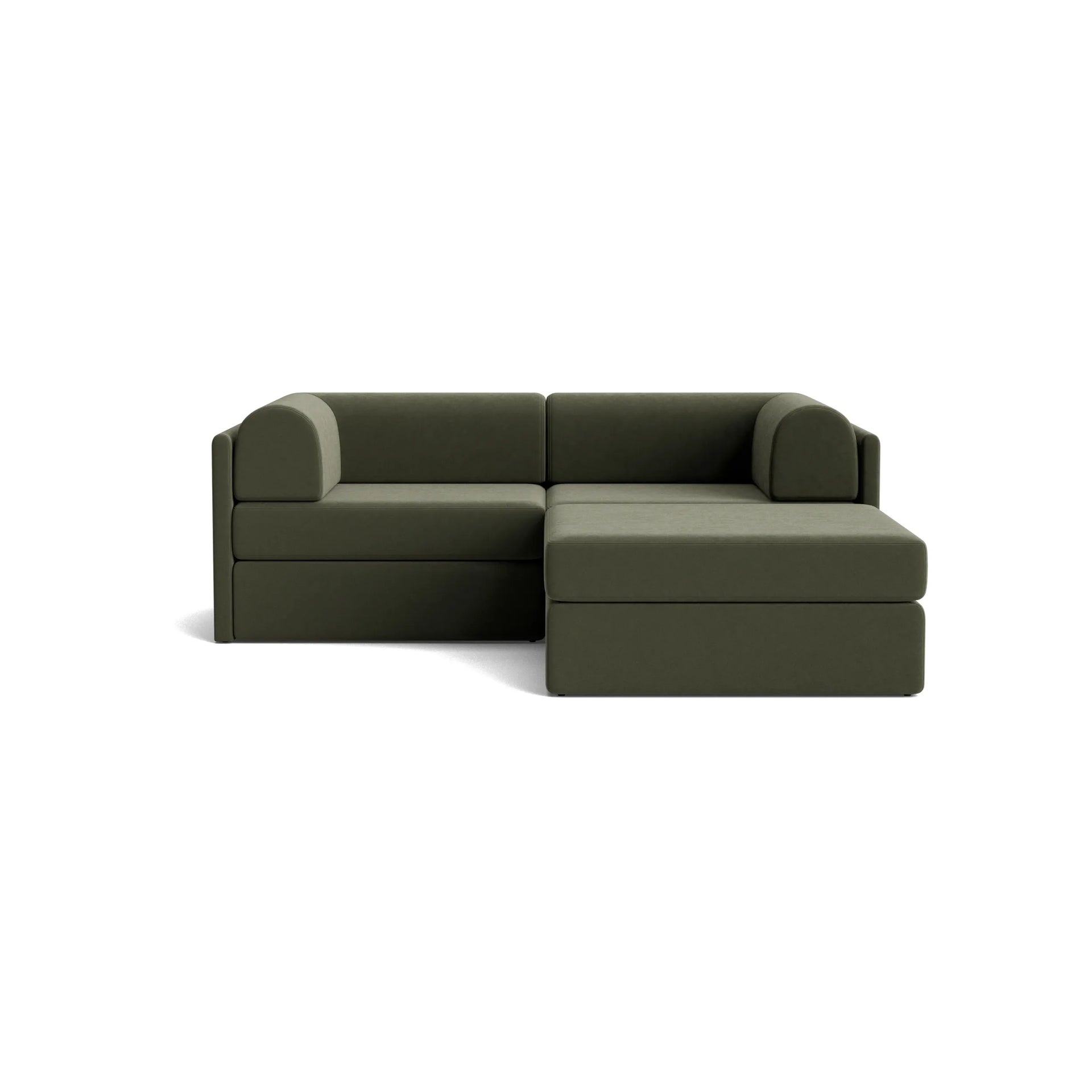Addy 3 Seater Chaise Sofa - Eden Leaf