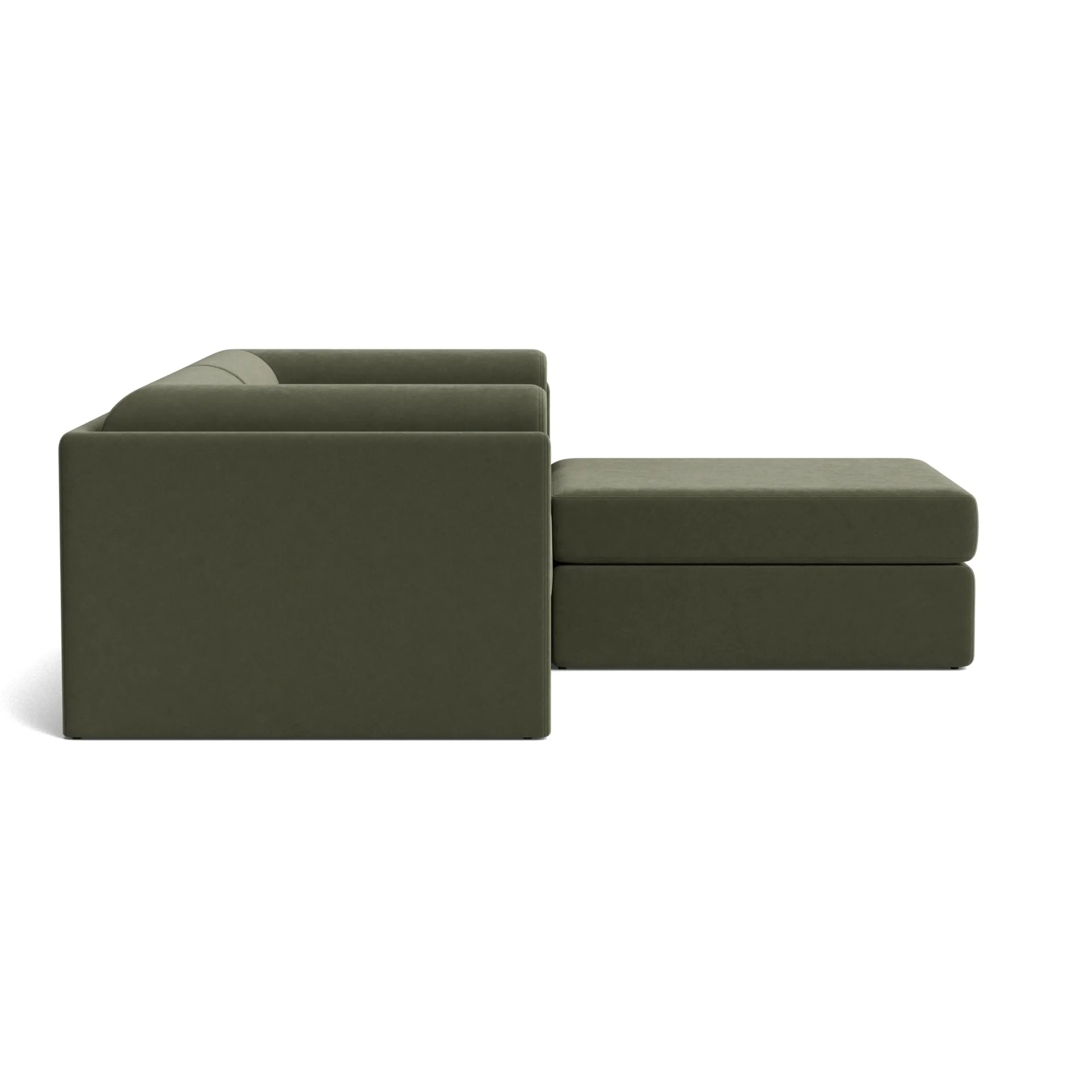 Addy 3 Seater Chaise Sofa - Eden Leaf