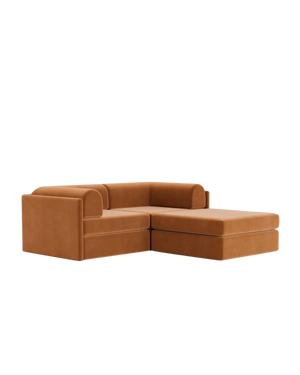 Addy 3 Seater Chaise Sofa - Opal Ochre