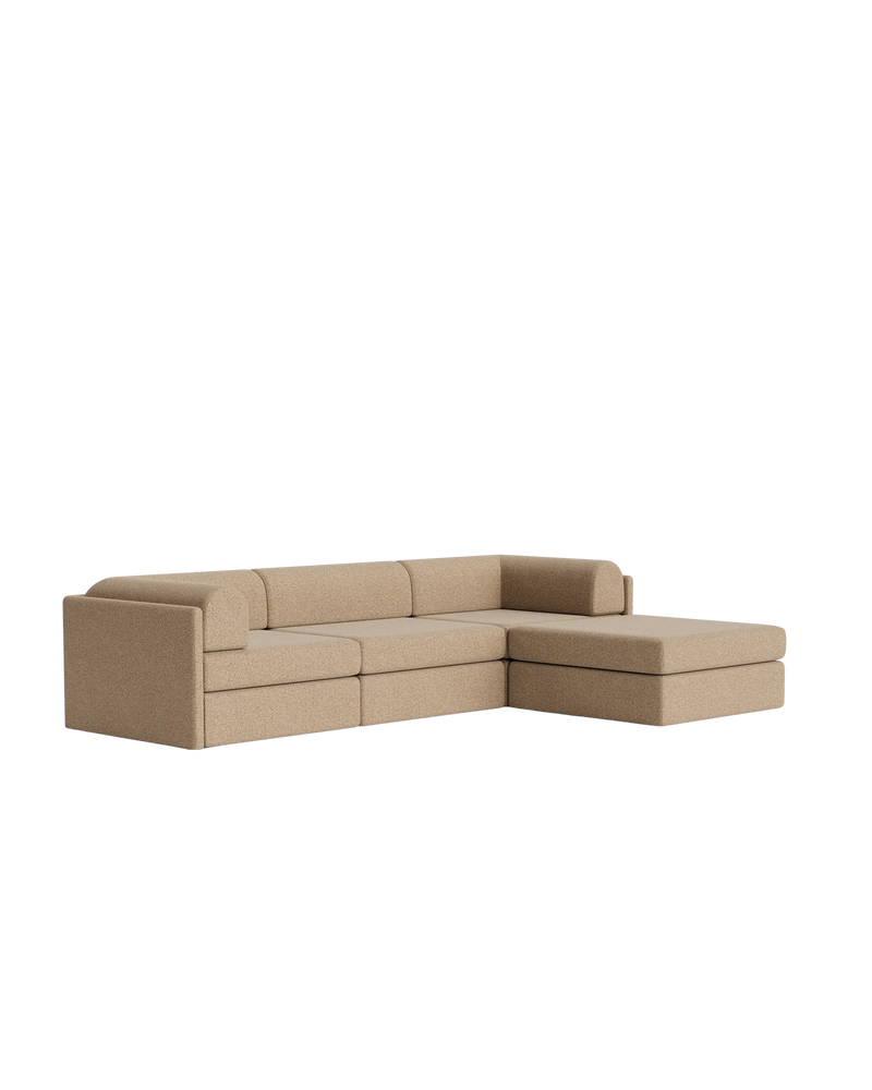 Addy 4 Seater Chaise Sofa - Copenhagen Espresso