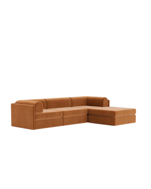 Addy 4 Seater Chaise Sofa - Opal Ochre