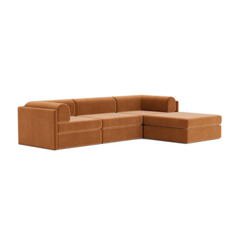 Addy 4 Seater Chaise Sofa - Opal Ochre