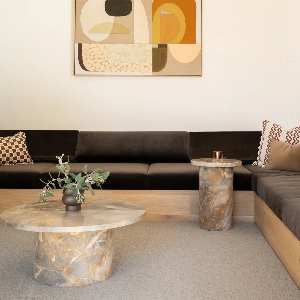 Curve Marble Coffee Table - Earth Marble