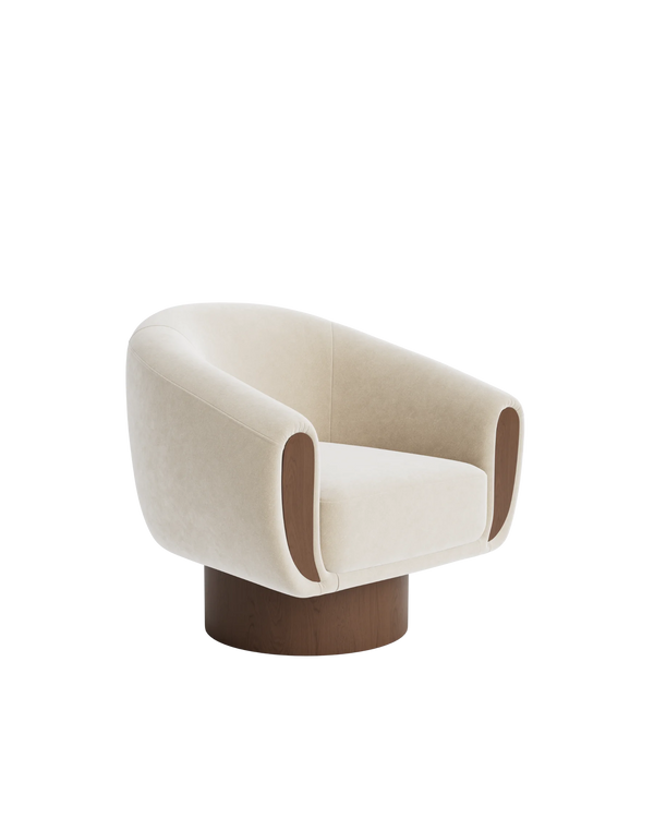 Draper Swivel Armchair - Eden Ecru