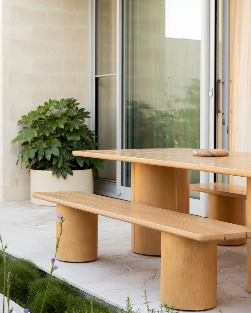 Drum Outdoor Dining Bench 180cm - Timber