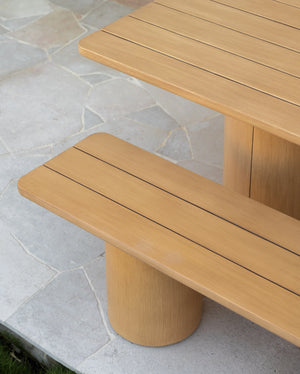 Drum Outdoor Dining Bench 220cm - Timber
