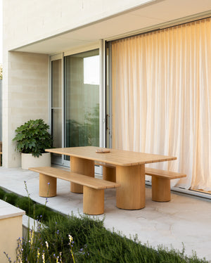 Drum Outdoor Dining Table 200cm - Timber