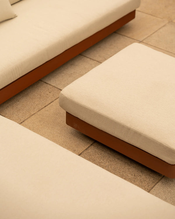 Lennox Outdoor Ottoman - Clay/Stone