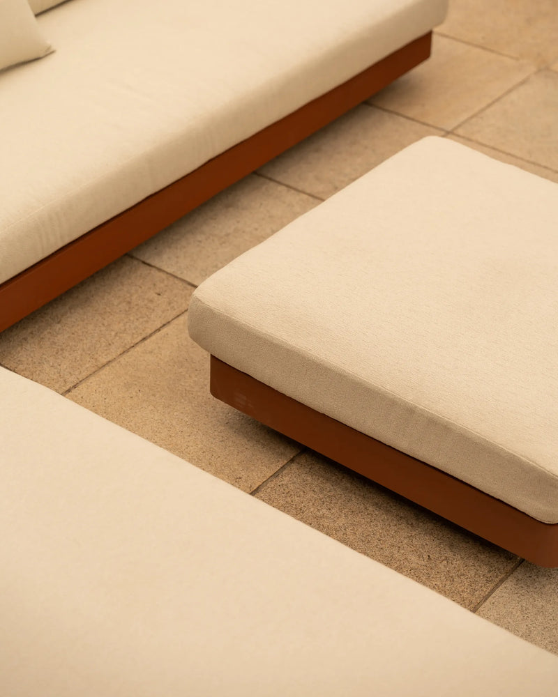 Lennox Outdoor Ottoman - Clay/Stone