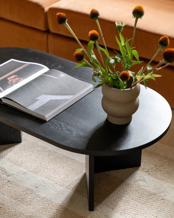 Edge Oval Coffee Table - Black