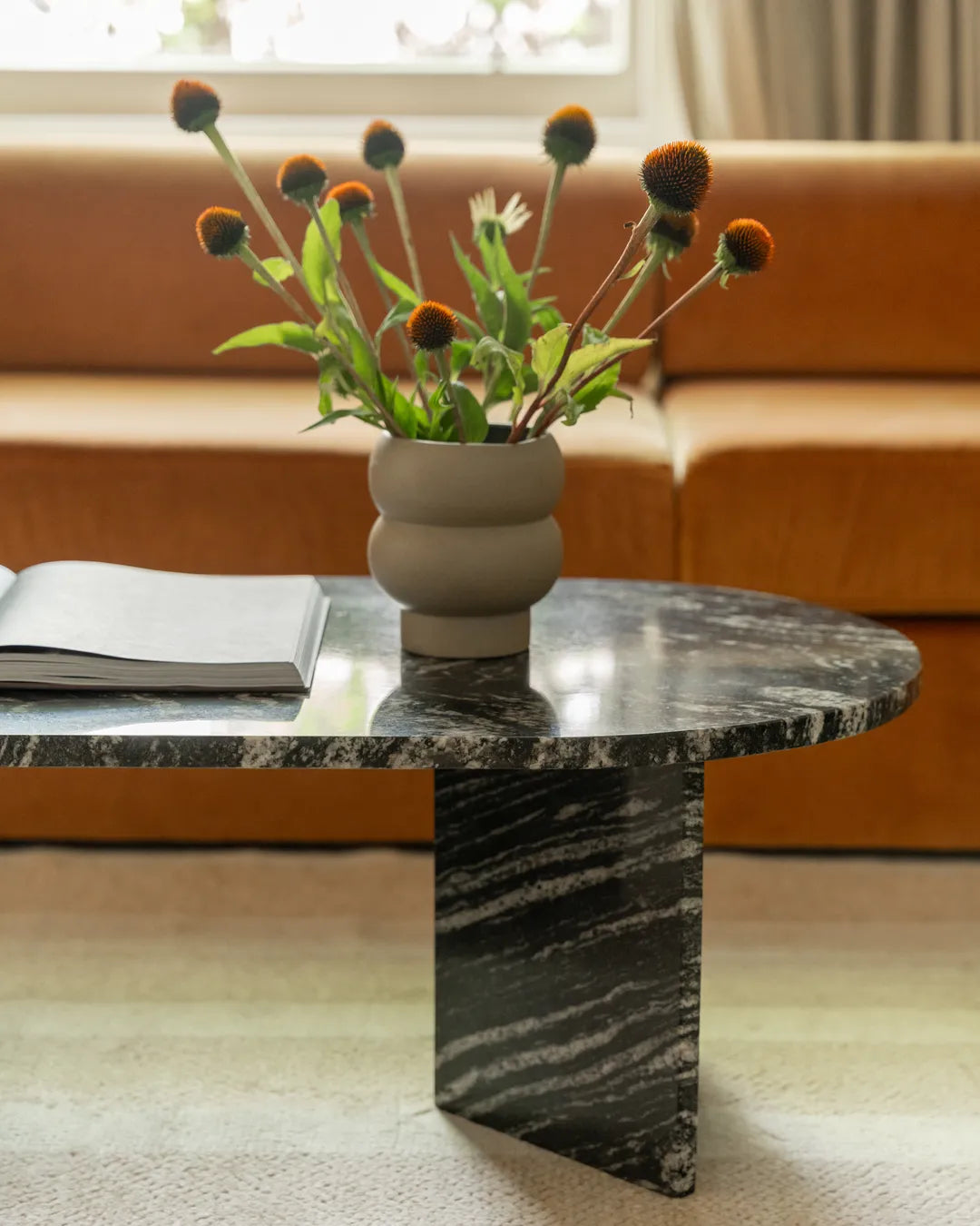 Edge Oval Coffee Table - Black Forest Granite