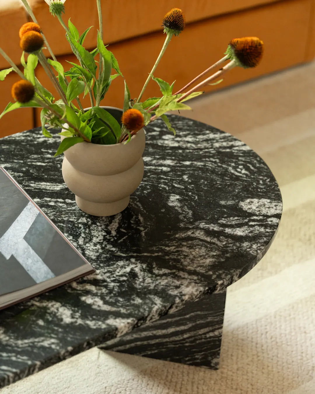 Edge Oval Coffee Table - Black Forest Granite