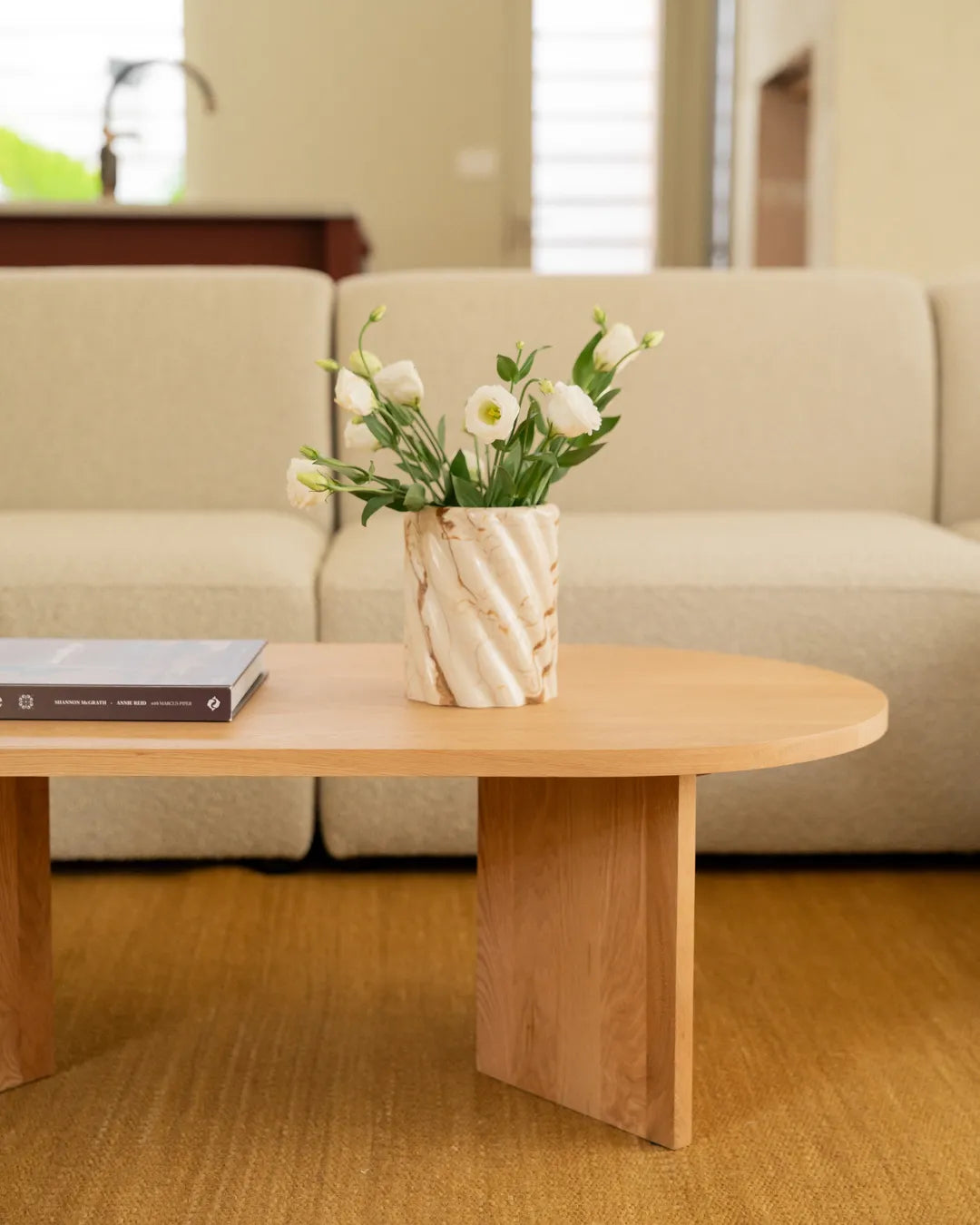 Edge Oval Coffee Table Large - Oak