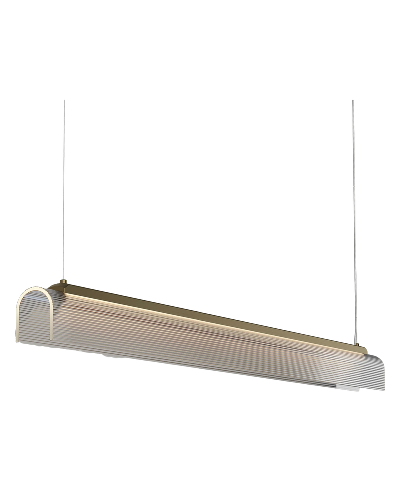 Edge Linear Pendant Light - Brass/Clear