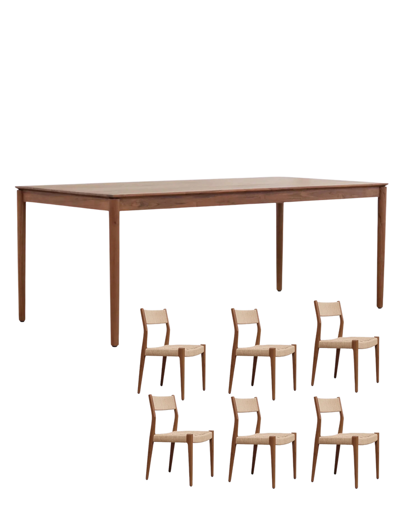 Gather Woven Dining Package - 200cm / Teak