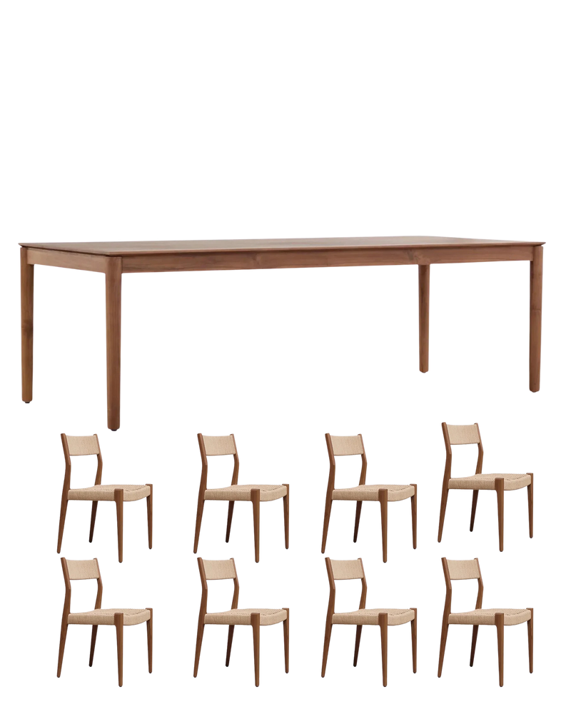 Gather Woven Dining Package - 240cm / Teak