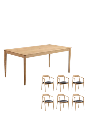 Gather Dining Package - 180cm / Black Leather