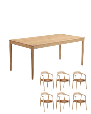 Gather Dining Package - 180cm / Tan Leather