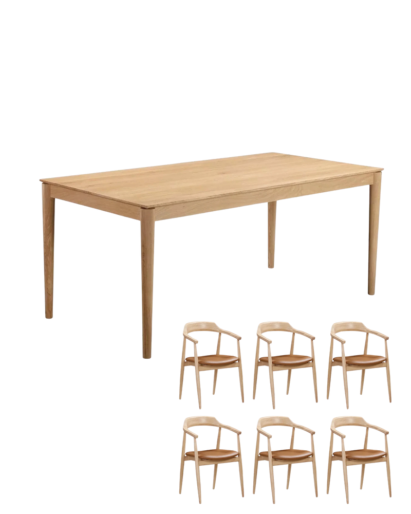Gather Dining Package - 180cm / Tan Vegan Leather