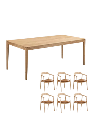 Gather Dining Package - 200cm / Tan Leather