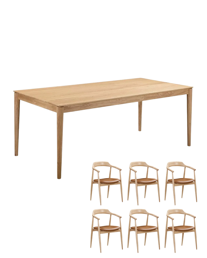 Gather Dining Package - 200cm / Tan Vegan Leather