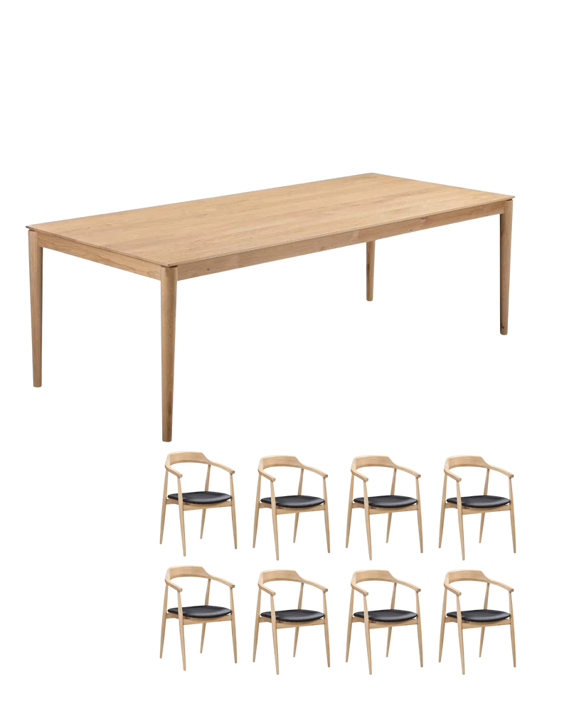 Gather Dining Package - 240cm / Black Vegan Leather