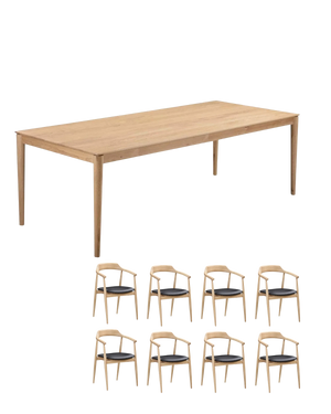 Gather Dining Package - 240cm / Black Vegan Leather