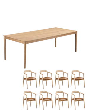 Gather Dining Package - 240cm / Tan Leather