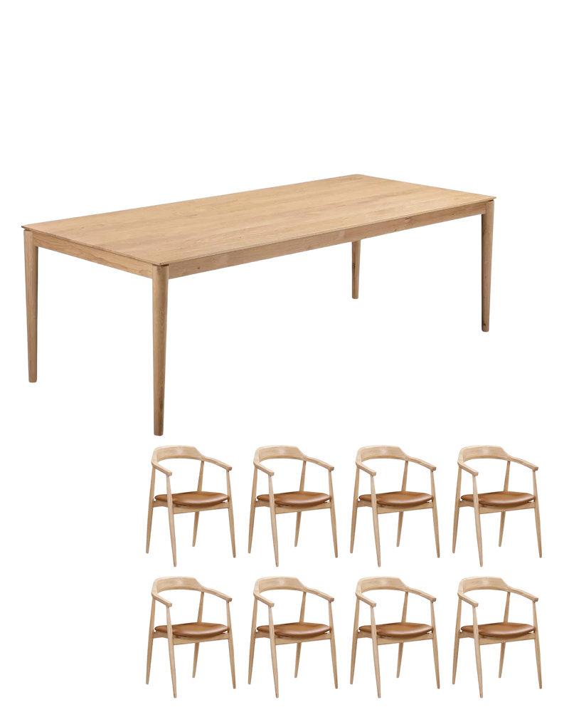 Gather Dining Package - 240cm / Tan Vegan Leather